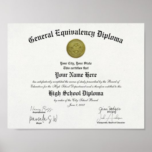 Classic General Equivalency High School Diploma  Poster (Voorkant)