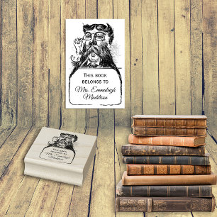 Classic Gent Bibliothecaris  snor Man Rubberstempel