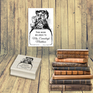 Classic Gent Bibliothecaris snor Man Rubberstempel