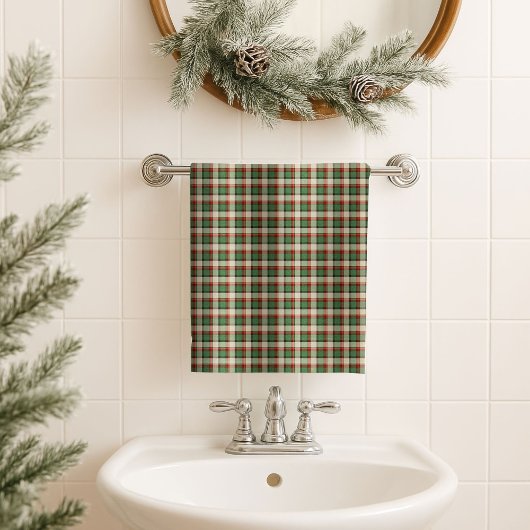 Classic Gift Towel Red Green Plaid for Christmas