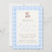 Classic Gingham Beer Baby shower Invitation Kaart (Voorkant)