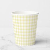 Classic Gingham Butter Yellow Papieren Bekers (Achterkant)