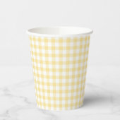 Classic Gingham Canary Yellow Papieren Bekers (Links)