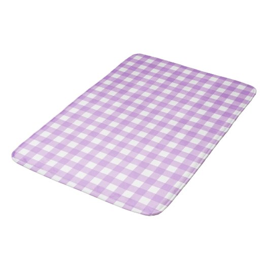 Classic Gingham Check Pset Patroon Lila Badmat (Gekanteld)