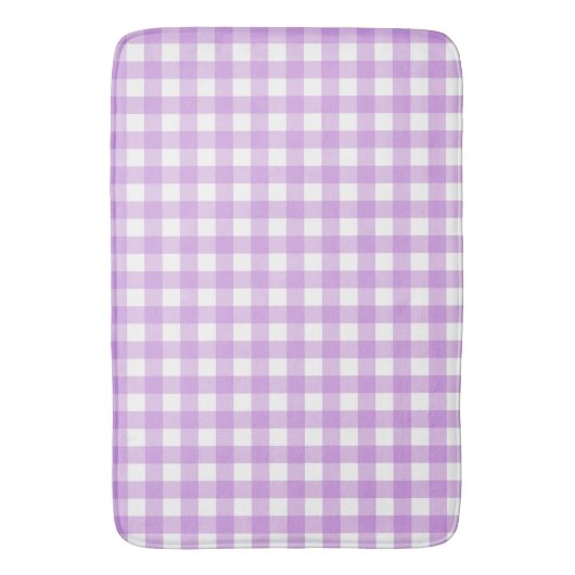Classic Gingham Check Pset Patroon Lila Badmat (Voorkant Verticaal)