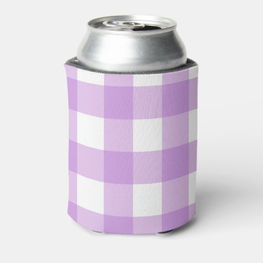 Classic Gingham Check Pset Patroon Lila Blikjeskoeler (Blikje Achterkant)