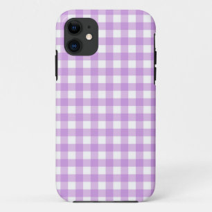 Classic Gingham Check Pset Patroon Lila iPhone 11 Hoesje
