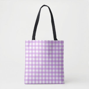 Classic Gingham Check Pset Patroon Lila Draagtas