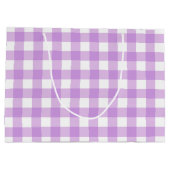 Classic Gingham Check Pset Patroon Lila Groot Cadeauzakje (Achterkant)