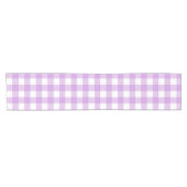 Classic Gingham Check Pset Patroon Lila Korte Tafelloper (Horizontaal)