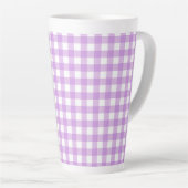 Classic Gingham Check Pset Patroon Lila Latte Mok (Rechterhoek)