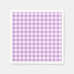 Classic Gingham Check Pset Patroon Lila Servet