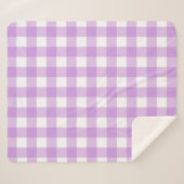 Classic Gingham Check Pset Patroon Lila Sherpa Deken (Voorkant (horizontaal))