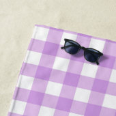 Classic Gingham Check Pset Patroon Lila Strandlaken (In situ)