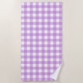 Classic Gingham Check Pset Patroon Lila Strandlaken (Voorkant)
