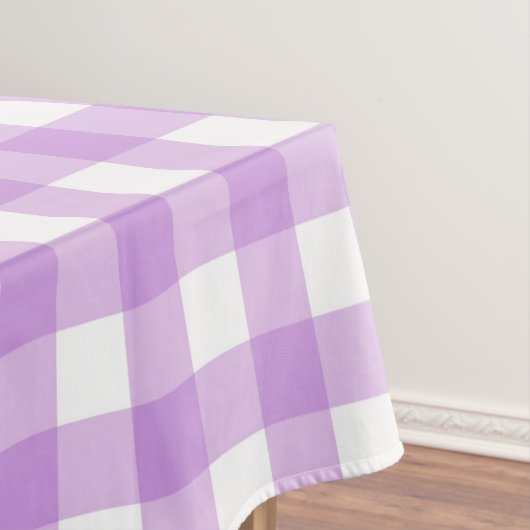 Classic Gingham Check Pset Patroon Lila Tafelkleed (Voorbeeld)