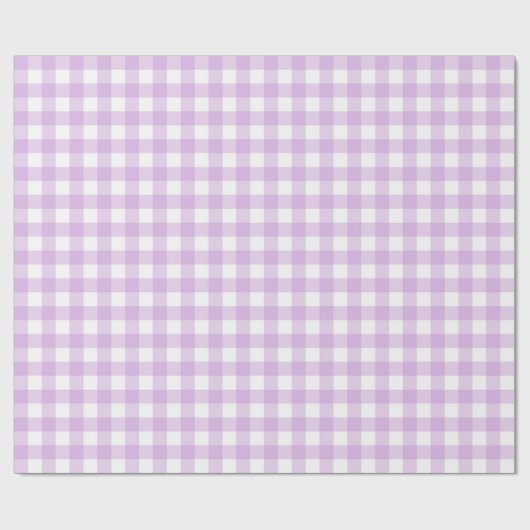 Classic Gingham Check Pset Pattern Pastel Lila Cadeaupapier (Vlak)