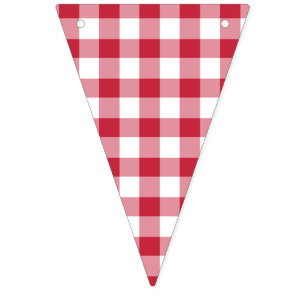 Classic Gingham Cherry Red Vlaggetjes