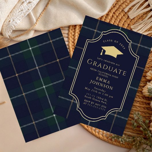 Classic Gingham Graduation Party 2026 Invitation