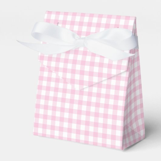 Classic Gingham Light Pink Bedankdoosjes (Voorkant Zijde)