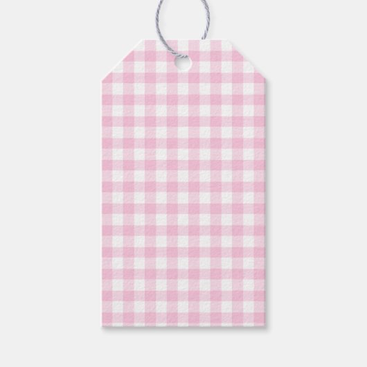 Classic Gingham Light Pink Gift Label Cadeaulabel (Voorkant)