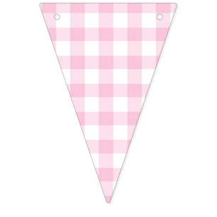 Classic Gingham Light Pink Vlaggetjes