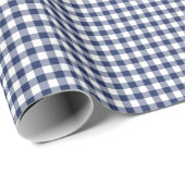 Classic Gingham Navy blauw Cadeaupapier (Rol Hoek)