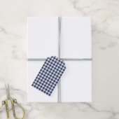 Classic Gingham Navy Blue Cadeaulabel (Met Touw)