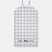 Classic Gingham Navy Blue Cadeaulabel (Achterkant)