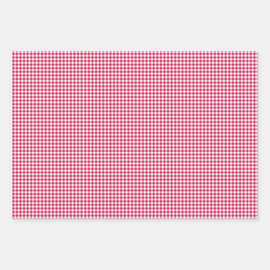 Classic Gingham Raspberry Inpakpapier Vel (Voorkant 3)