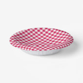 Classic Gingham Raspberry Papieren Kommen (Gebogen)