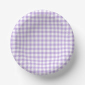 Classic Gingham Soft Lavender Papieren Kommen (Voorkant)