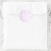 Classic Gingham Soft Lilac Ronde Sticker (Tas)