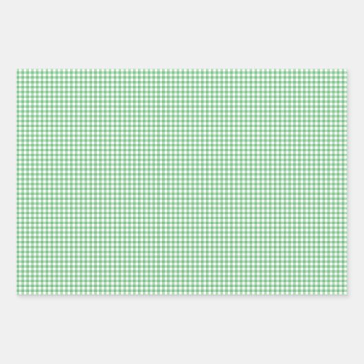 Classic Gingham Summer Green Inpakpapier Vel (Voorkant 3)