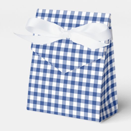 Classic Gingham True Blue Bedankdoosjes (Voorkant Zijde)