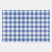 Classic Gingham True Blue Inpakpapier Vel (Voorkant)