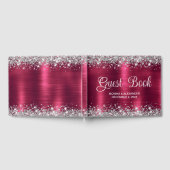 Classic Glittery Burgundy Foil Mariage livre d'hôt (Complet)