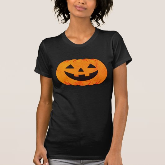 Classic Glowing Jack-O'-Lantern Pumpkin Halloween T-shirt (Voorkant)