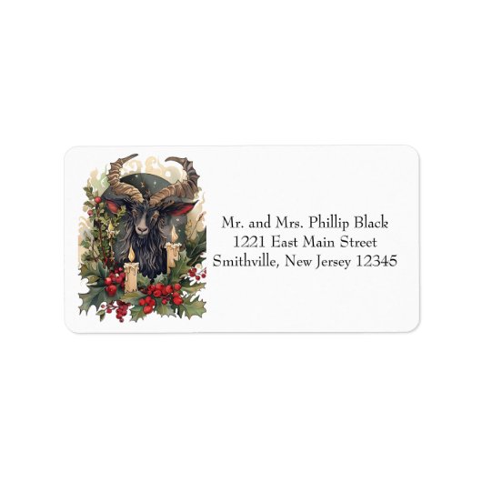 Classic Goat Yule Adres Etiket (Voorkant)