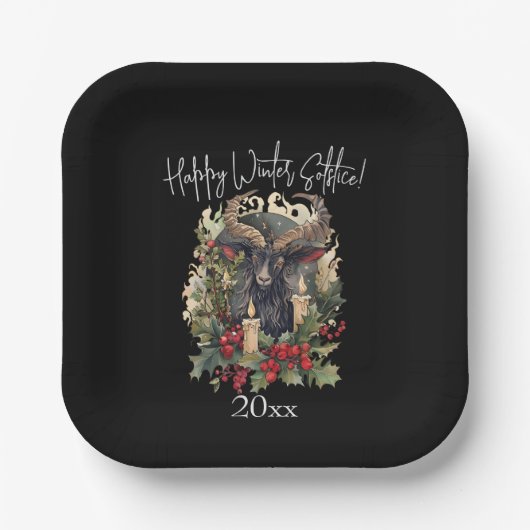 Classic Goat Yule Papieren Bordje (Voorkant)