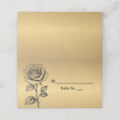 Classic Gold Black Rose Cartes de Place (Extérieur déplié)