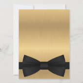 Classic Gold Black Stropdas Ouders Huwelijksuitnod Kaart (Achterkant)