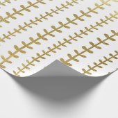 Classic Gold Botanical Leaf Pattern Weddenschap Wr Cadeaupapier (Hoek)