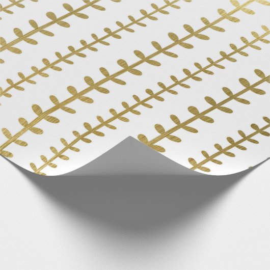 Classic Gold Botanical Leaf Pattern Weddenschap Wr Cadeaupapier (Hoek)