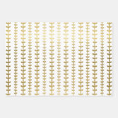 Classic Gold Botanical Leaf Pattern Weddenschap Wr Inpakpapier Vel (Voorkant 2)