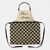 Classic Gold Chevron Gingham gepersonaliseerd Schort (Voorkant)
