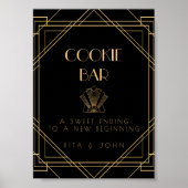 Classic Gold  Cookie Tafel Trouwbord Poster (Voorkant)