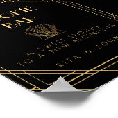 Classic Gold  Cookie Tafel Trouwbord Poster (Hoek)