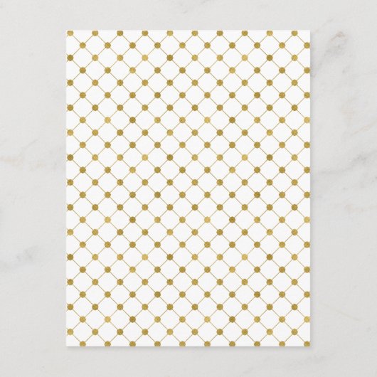 Classic Gold Crest Wedding Details Kaart (Achterkant)