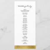 Classic Gold Crest Wedding Program Programma (Achterkant)